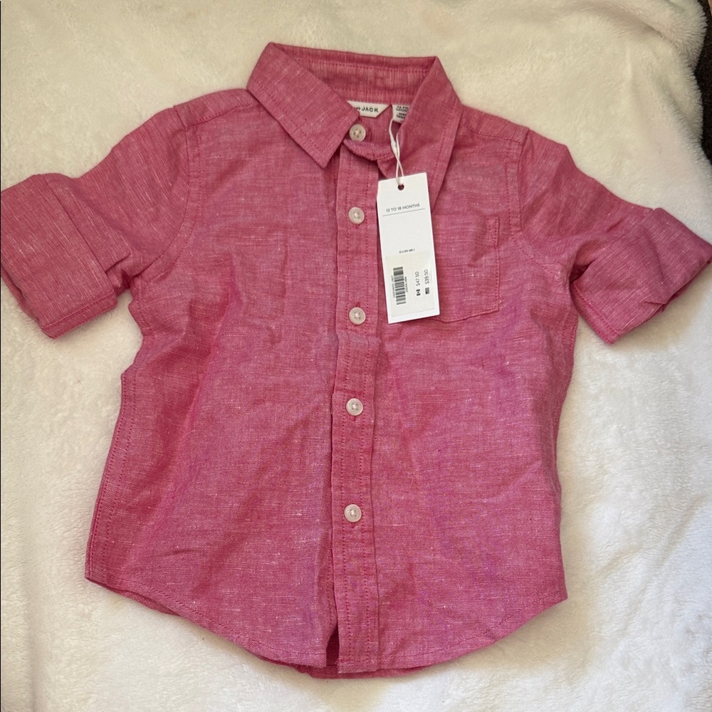 Janie and Jack Pink Button Down Shirt